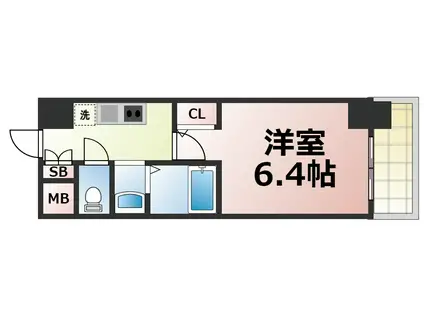 グランエクラ大今里南(1K/7階)の間取り写真