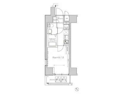 RELUXIA横濱鶴見(1K/6階)の間取り写真