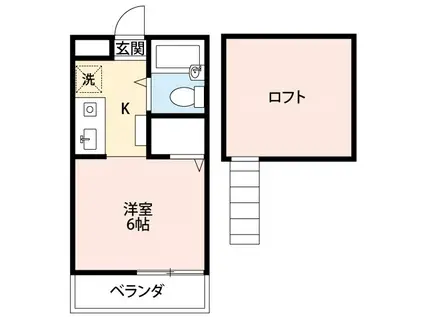 メゾンアイ三山(1K/1階)の間取り写真