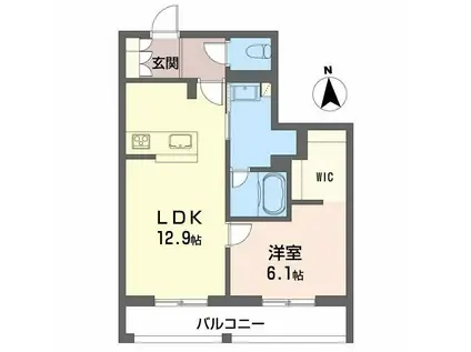 ラピス連坊(1LDK/1階)の間取り写真