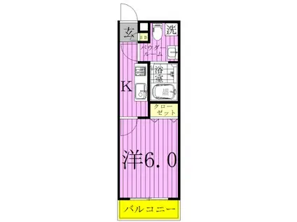 BUENA LUGAR ブエナルガール(1K/2階)の間取り写真