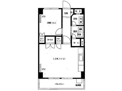 シャトレ代官山(1LDK/7階)の間取り写真