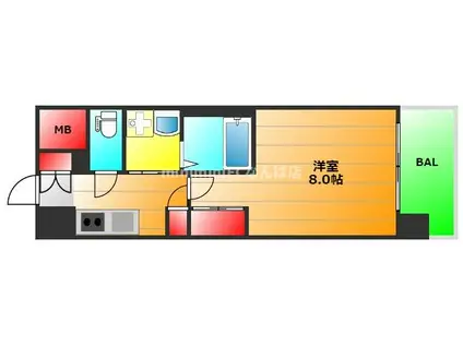 Jグランコート京町堀(1K/9階)の間取り写真