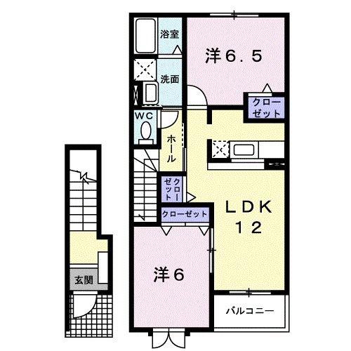 ベラヴィスタB(2LDK/2階)の間取り写真