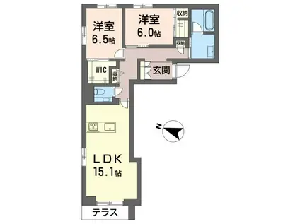 シャーメゾンステージ横濱白楽(2LDK/1階)の間取り写真