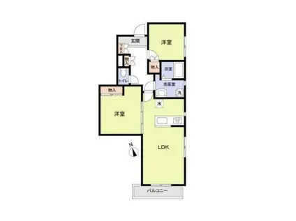 グランデール(2LDK/2階)の間取り写真