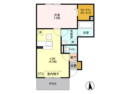 D-ROOMソラーナ 102(1LDK/1階)の間取り写真