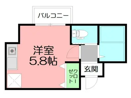 イーストヒルズ(ワンルーム/2階)の間取り写真