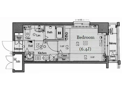 ガーラ東日本橋(1K/7階)の間取り写真