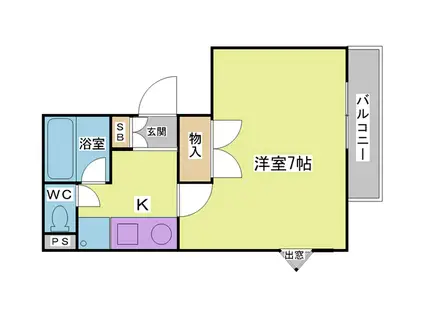 ノースコート(1K/1階)の間取り写真