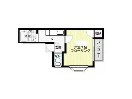 クレセント博多(1K/2階)の間取り写真