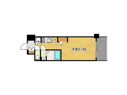 エスリード大阪平野プライム(1K/6階)の間取り写真