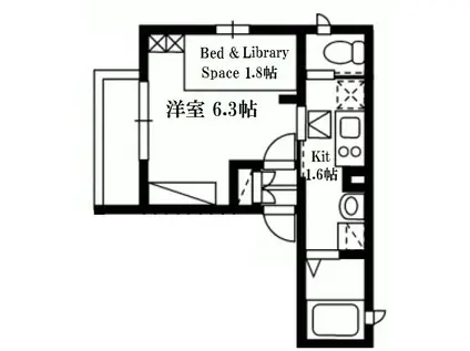 プルミエール松陰(1K/2階)の間取り写真