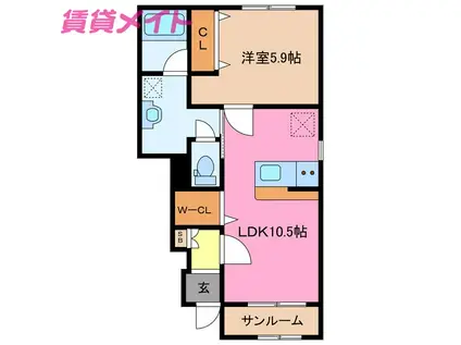 E-クローバー(1LDK/1階)の間取り写真