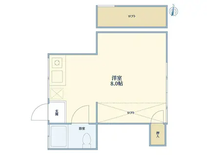 若宮ハイツ(ワンルーム/2階)の間取り写真