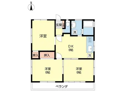 原ハイツ(3DK/1階)の間取り写真