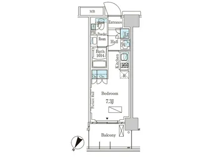 パークアクシス横濱大通公園(ワンルーム/3階)の間取り写真
