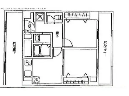 フェリス辰巳台(2DK/4階)の間取り写真