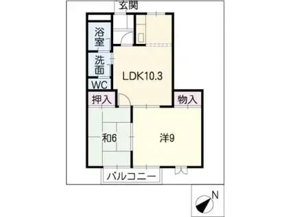 セピアガーデンII(2LDK/2階)の間取り写真