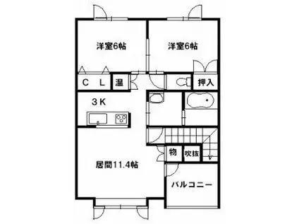 MIK ATLANTIS(2LDK/2階)の間取り写真