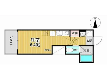 スタイルレジデンス武蔵野(ワンルーム/2階)の間取り写真