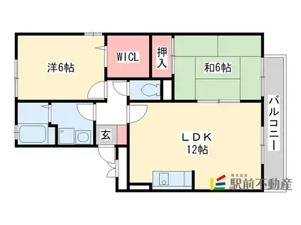 アレック下大利(2LDK/2階)の間取り写真