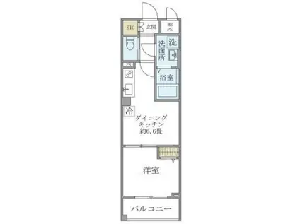 ワイエフ江古田(1DK/3階)の間取り写真
