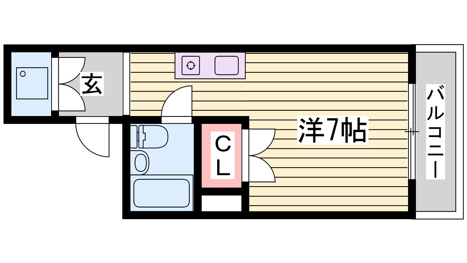 アマービレ朝霧(ワンルーム/3階)の間取り写真