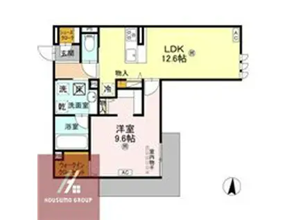 D-RESIDENCE中桜塚(1LDK/3階)の間取り写真