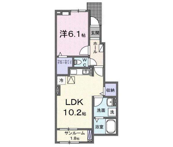 六条1丁目(1LDK/1階)の間取り写真