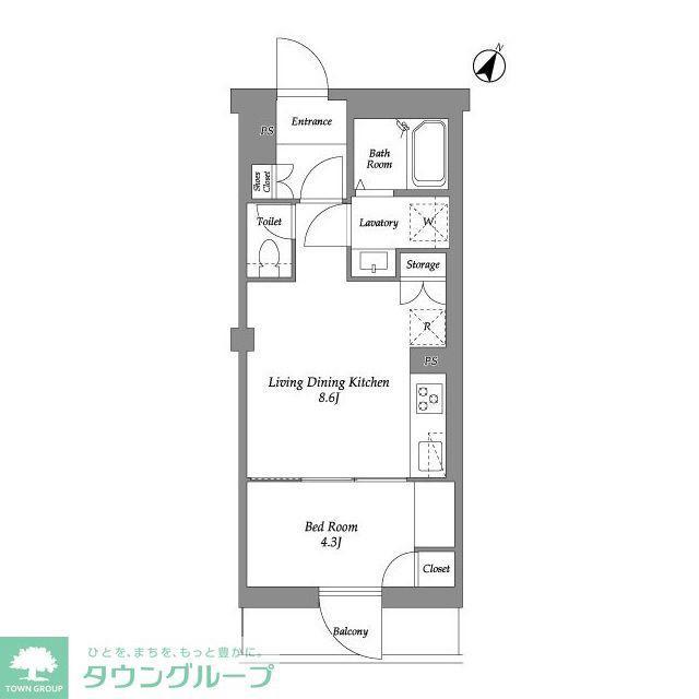 ザ・レジデンス用賀(1LDK/3階)の間取り写真