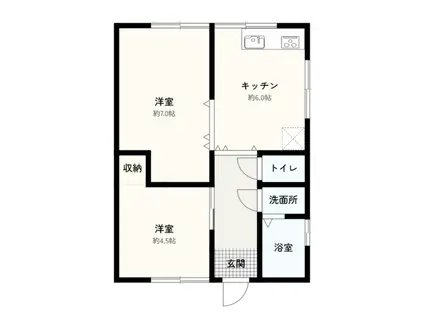 ウィステリア富士見町(1LDK/1階)の間取り写真