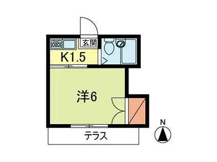 コーポ蘭(1K/1階)の間取り写真