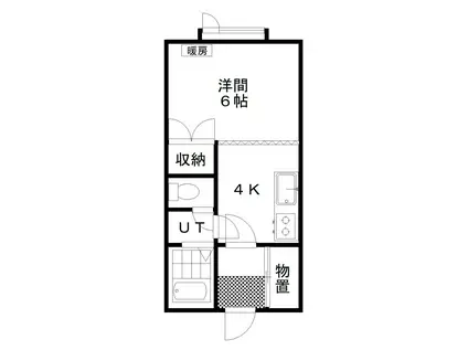 シルキーハウス(1K/2階)の間取り写真