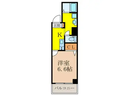 LA VIE 江坂イースト(1K/3階)の間取り写真