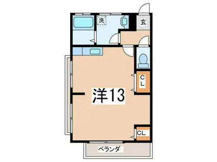 第2グリーンハイツ(ワンルーム/2階)の間取り写真