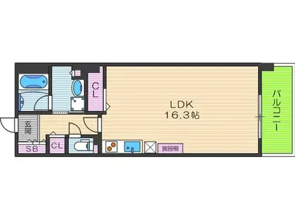 レオパレスORCHARD NII(1K/2階)の間取り写真