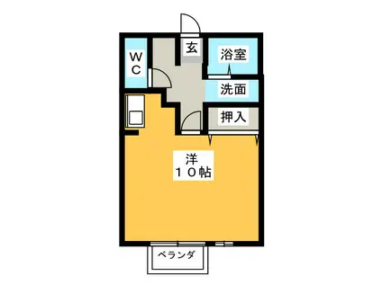 メゾン・ド・リンデン(ワンルーム/1階)の間取り写真