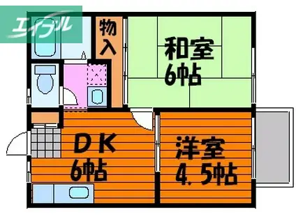 ピア福田(2DK/2階)の間取り写真