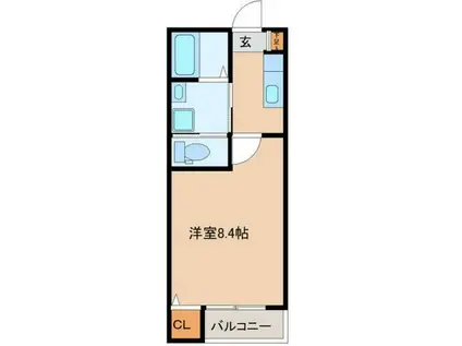 荒井1丁目アパートB棟(1K/3階)の間取り写真