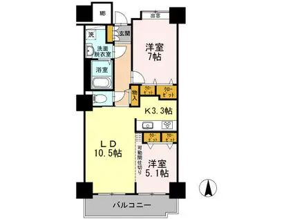 品川シーサイドビュータワーI(2LDK/9階)の間取り写真