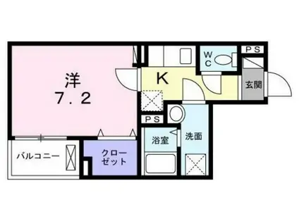 ラ・トゥール湘南台(1K/2階)の間取り写真