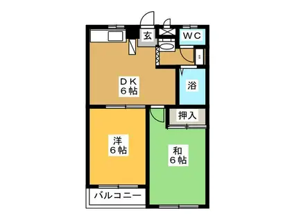 マ・メゾン相模原(2DK/1階)の間取り写真