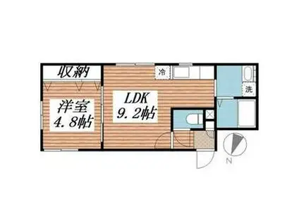 シャングリラ手稲(1LDK/4階)の間取り写真