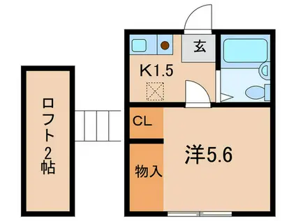 グランヴェール妙蓮寺 A棟(1K/2階)の間取り写真