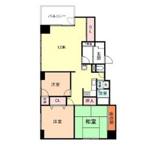 レジデンス牛島(3LDK/8階)の間取り写真