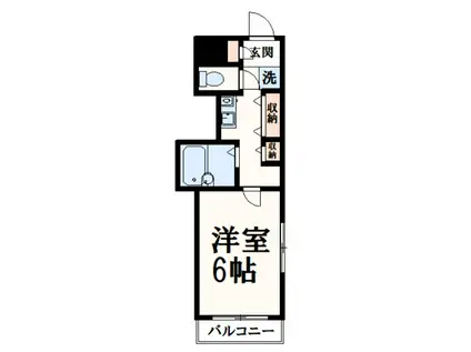 アドニス・ウエスト(1K/2階)の間取り写真