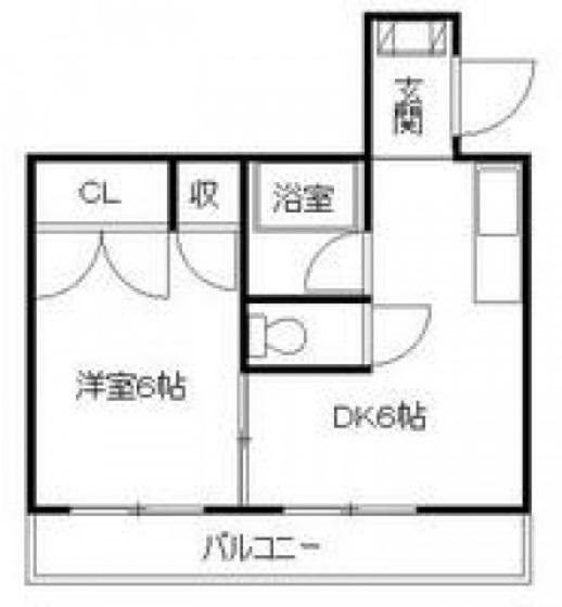 ナンユービル(1DK/3階)の間取り写真