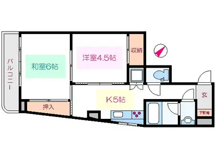 ルミエール押上(2K/3階)の間取り写真