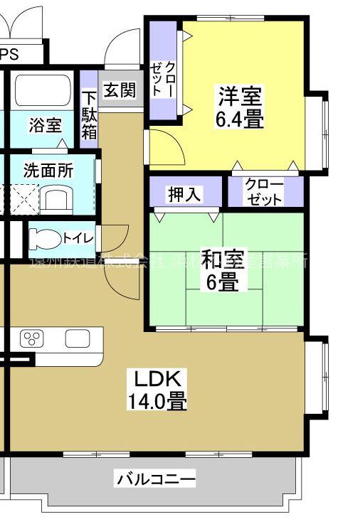 アンダンテ(2LDK/3階)の間取り写真